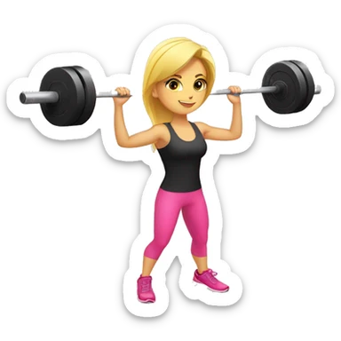 chica rubia en el gimnasio con ropa de sticker