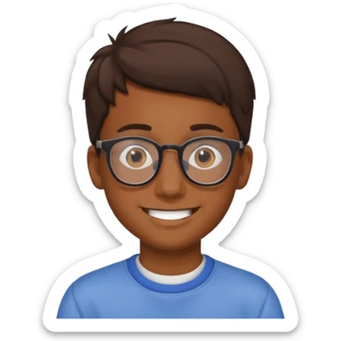 homme avec lunette brun  adolescent sticker