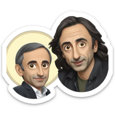 Éric Zemmour qui fais un câlin à Mohamed Henni sticker