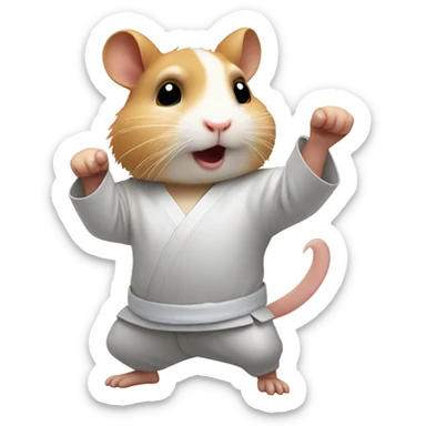 Hamster doing a karate chop sticker