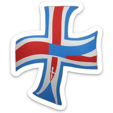 flag emoji with a blue Scandinavian cross with a red outline on a yellow background Ingermanland sticker