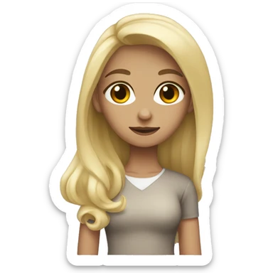 Blonde girl with is rabith sticker