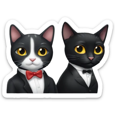 Tuxedo cat and black cat sticker