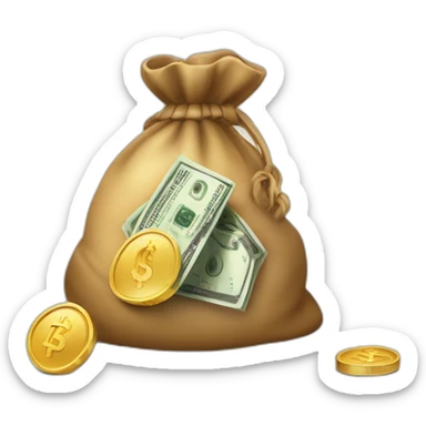 moneybag cash flowing out sticker