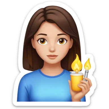 Girl brunette with a glowy skin and add this emoji ✨ sticker