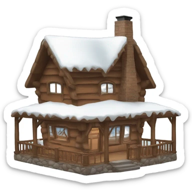 cozy lodge with snow sticker