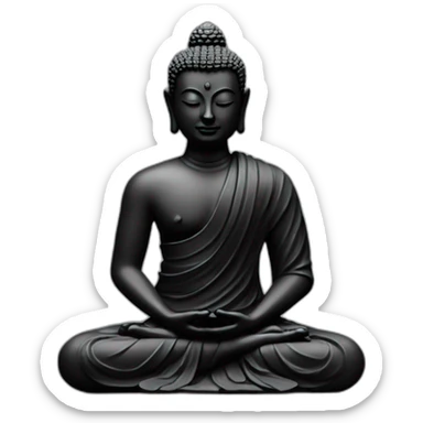 Meditación buddhist zen black statue sticker