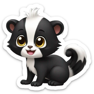 Cute skunk-panda-ferret-cat-hybrid full body sticker