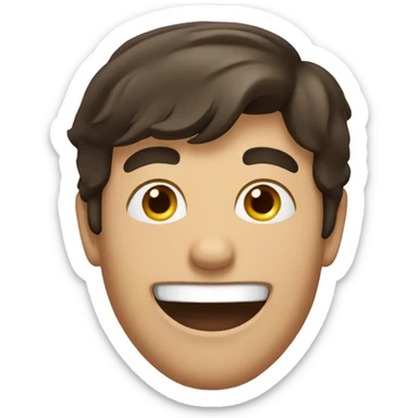 Excited brunette man sticker