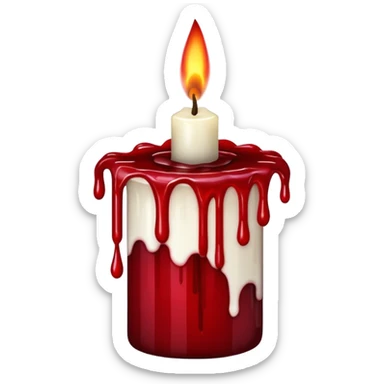 candle with blood drips dark red sticker
