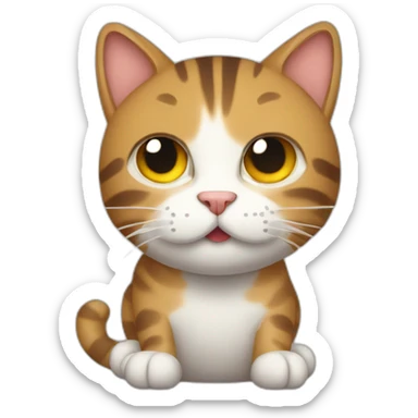 tabby cat leaking its belly sticker