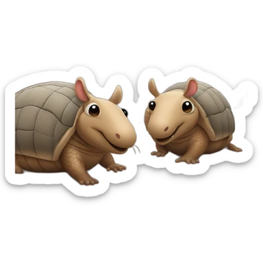two armadillos smiling side by side in bed sticker