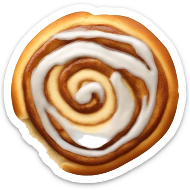 Cinnamon bun with icing sticker