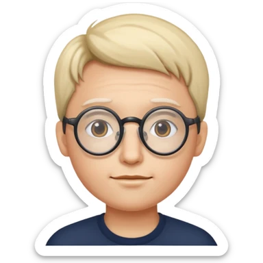 yuvarlak gözlüklü insan sticker