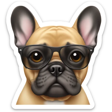 Frenchie wearing sunglasses sticker