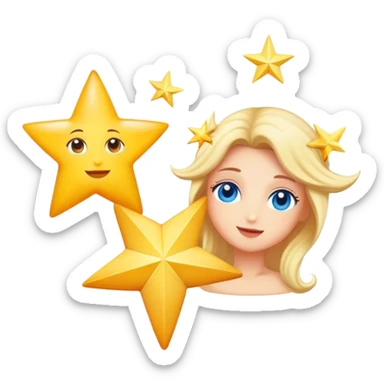 Bright Venus and a white star next to  sticker