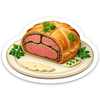 Beef Wellington on plate sticker