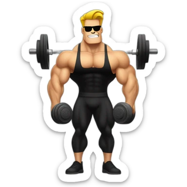 johnny bravo weightlifting sticker