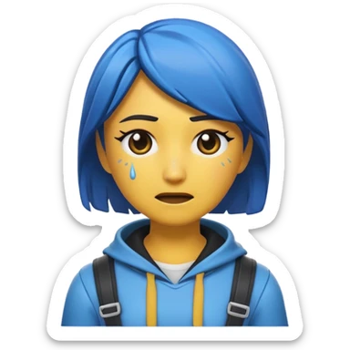 Faire un emoji à partir d'une image du skin fortnite Chani thème emote twitch fond transparent qui pleure. 
    sticker