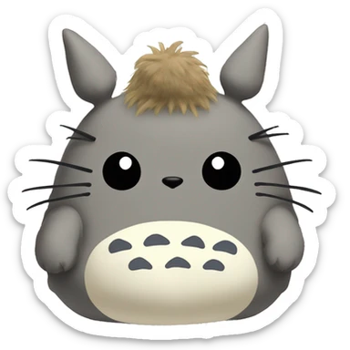 Totoro fluffy stuff toy sticker