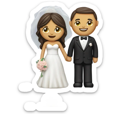 Bride and Groom Wedding Cake Topper sticker