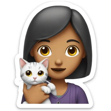 Girl with cat in hand sticker