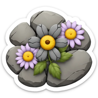 flowers made of stone sticker