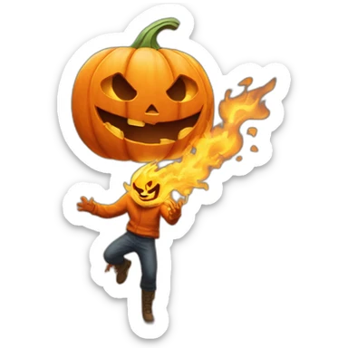 Flaming Jack O'lantern sticker
