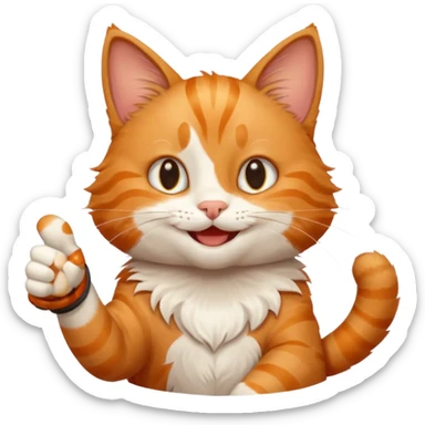 Cat smiling and giving thumbs up sticker
