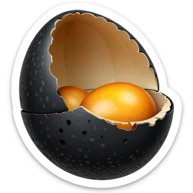 black  egg cracked open sticker