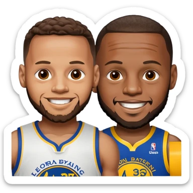 LeBron with Steph curry sticker