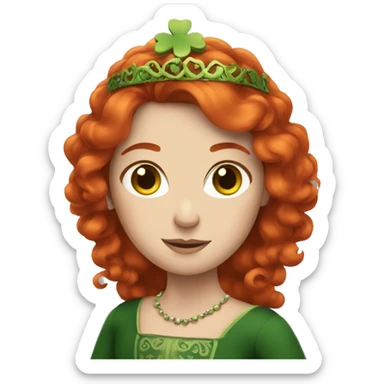 irish princess with red hair sticker