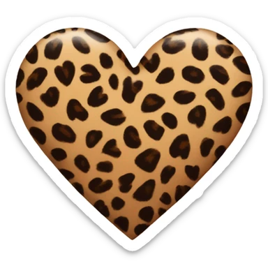 Leopard printed heart sticker