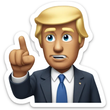 donald trump half body speaking and pointing a finger sticker