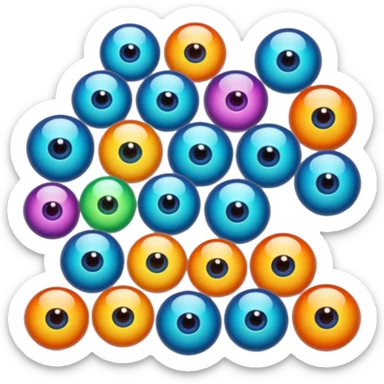 mass of eyeballs sticker