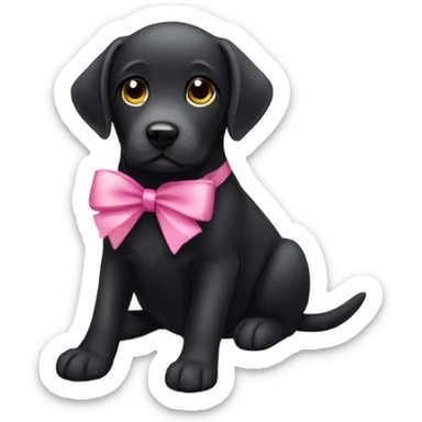 black Labrador with pink bow  sticker