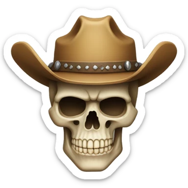 Skull cowboy sticker