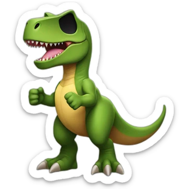 T-Rex wearing a Batman mask thumbs up sticker