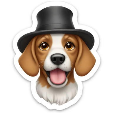 dog wearing hat sticker