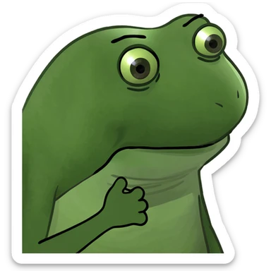 pepe the frog looking down sadly sticker