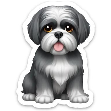 Dark grey shih tzu sticker