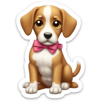 A cute doggy whit a bow sticker