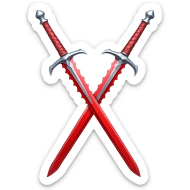 glitter red two sword sticker