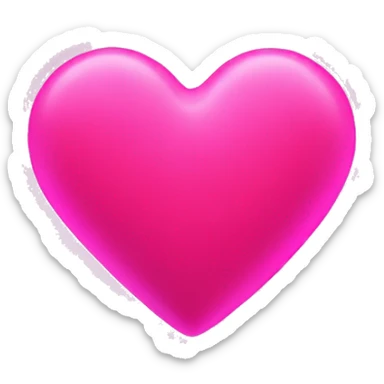 Neon pink puffy heart sticker