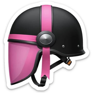 Rider helmet black matte at the back theres ribbon attached for female rider sticker