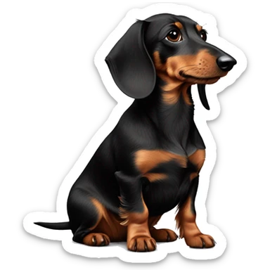 wire haired dachshund black long beard sticker
