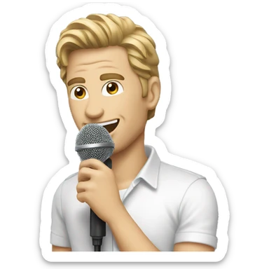 white man singer with microphone sticker