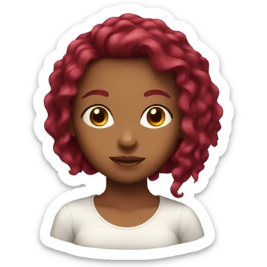 girl with burgundy hair sticker
