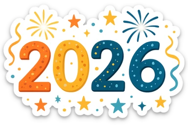 new year 2026remove background sticker