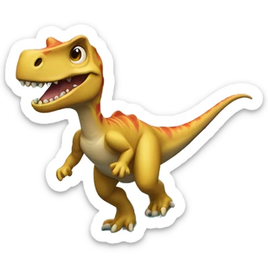 Dinossauro surfando na onda sticker